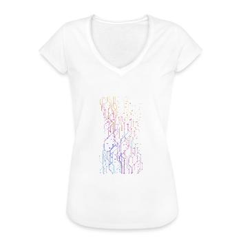 Geometrik Grafik - Frauen Vintage T-Shirt - Weiß - Vorne