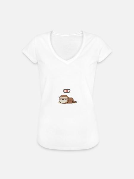Faultier liegend Akku leer - Frauen Vintage T-Shirt -