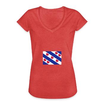 Flag of Friesland - Women's Vintage T-Shirt - heather red - Front - Danielle (179cm)