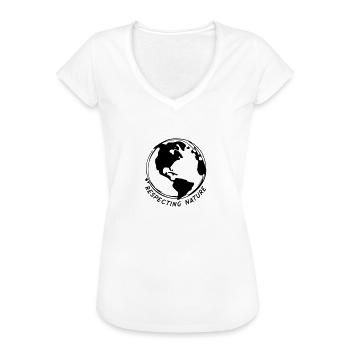 Respecter la nature - T-shirt vintage Femme - blanc - Devant - Danielle (179cm)