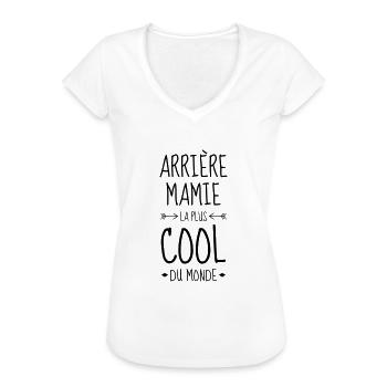 Mamie / Mamy / Grand Mere / Grand-Mère / Bébé - T-shirt vintage Femme - blanc - Devant