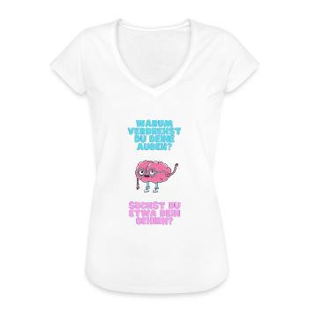 Augen verdrehen Gehirn - Frauen Vintage T-Shirt - Weiß - Vorne