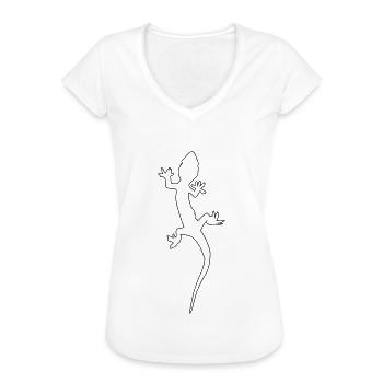 gecko echse silhouette - Frauen Vintage T-Shirt - Weiß - Vorne - Danielle (179cm)