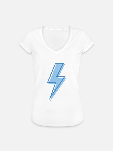Blauer Blitz - Frauen Vintage T-Shirt - Weiß