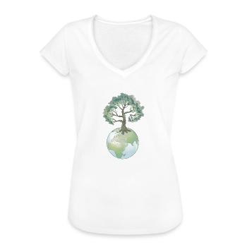 Mutter Natur - Der Baum der unsere Umwelt trägt - Frauen Vintage T-Shirt - Weiß - Vorne