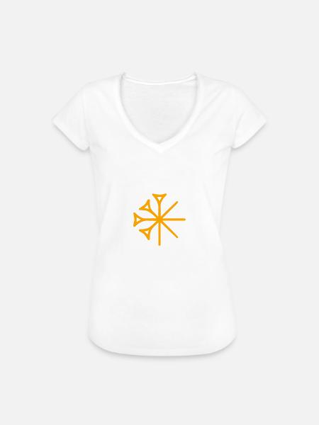 Keilschrift Sumer Dingir Stern - Frauen Vintage T-Shirt - Weiß