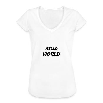 HELLO WORLD - Frauen Vintage T-Shirt - Weiß - Vorne