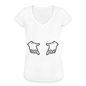 Mains - T-shirt vintage Femme - blanc - Devant - Danielle (179cm)