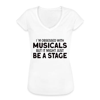 Professeur de théâtre Professeur d’art dramatique - T-shirt vintage Femme - blanc - Devant - Danielle (179cm)