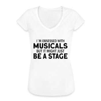 Professeur de théâtre Professeur d’art dramatique - T-shirt vintage Femme - blanc - Devant - Danielle (179cm)