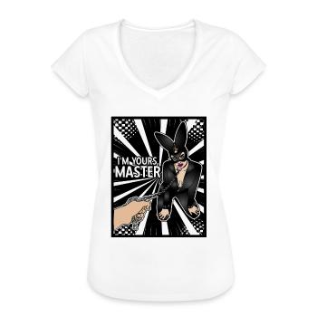 EROTIC GIRL SEXY SUBMISSION BONDAGE MASTER - Frauen Vintage T-Shirt - Weiß - Vorne