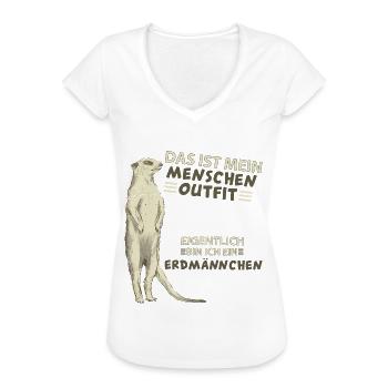 Erdmännchen - Frauen Vintage T-Shirt - Weiß - Vorne