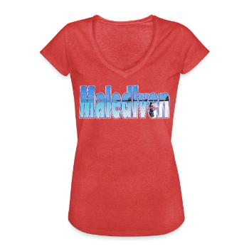 Malediven! Ein traumhaft schönes Malediven Motiv! - Frauen Vintage T-Shirt - Rot meliert - Vorne - Danielle (179cm)