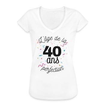 40 ans - T-shirt vintage Femme - blanc - Devant