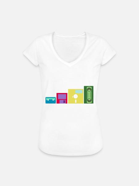 Kassette - Frauen Vintage T-Shirt - Weiß