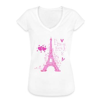 Paris Eiffelturm - Frauen Vintage T-Shirt - Weiß - Vorne