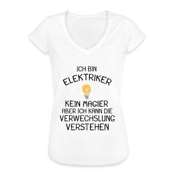 Elektriker Ich Bin Elektriker Kein Magier Geschenk - Frauen Vintage T-Shirt - Weiß - Vorne - Danielle (179cm)