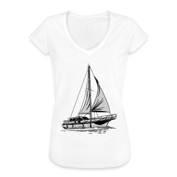 Segelboot Kapitän Spruch Zum Segeln - Frauen Vintage T-Shirt - Weiß - Vorne - Danielle (179cm)