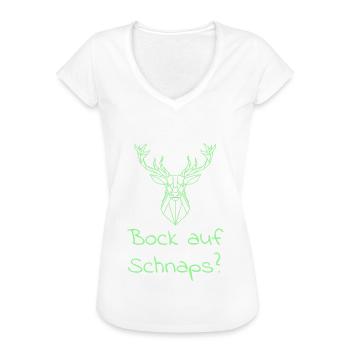 Schnaps trinken Spruch - Frauen Vintage T-Shirt - Weiß - Vorne