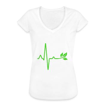 Veganer Vegetarier Herzschlag - Frauen Vintage T-Shirt - Weiß - Vorne
