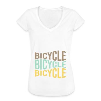 Fahrrad - Frauen Vintage T-Shirt - Weiß - Vorne
