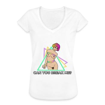 EROTIC GIRL SEXY SHIBARI BONDAGE GIRL BREAK ME - Frauen Vintage T-Shirt - Weiß - Vorne