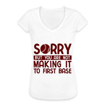 Baseball - Frauen Vintage T-Shirt - Weiß - Vorne - Danielle (179cm)