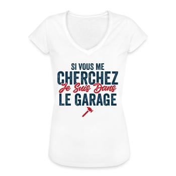 Garage Cadeau Bricolage Papa Bricoleur Pour Mécano - T-shirt vintage Femme - blanc - Devant - Danielle (179cm)