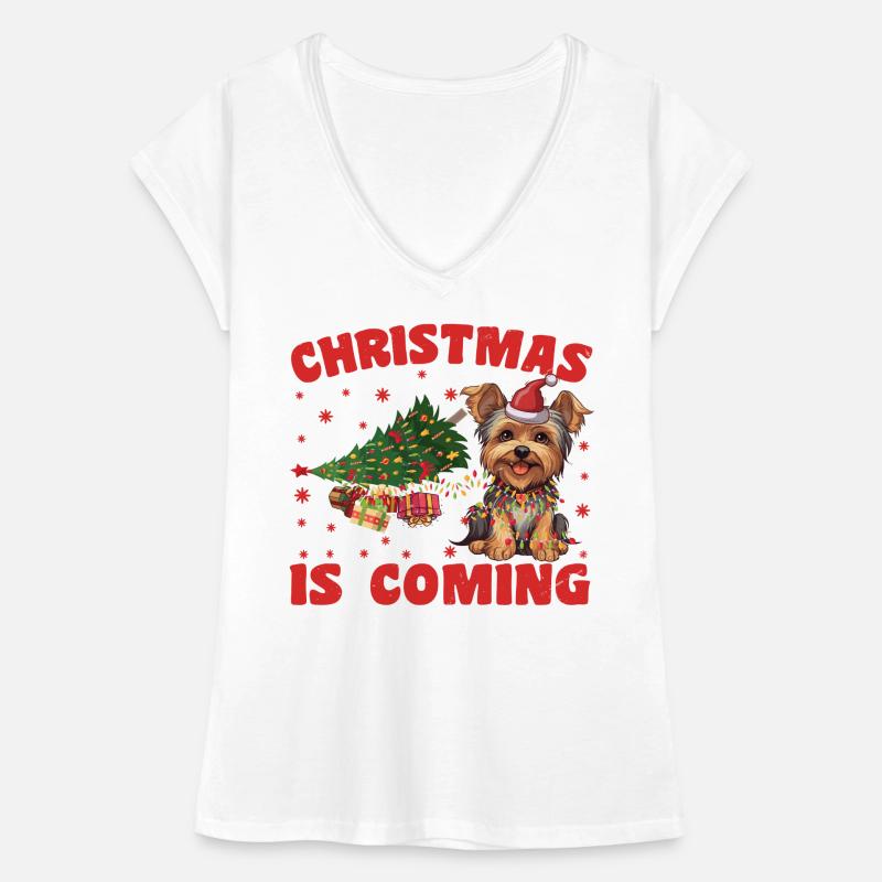 Noël arrive version chien T-shirt vintage Femme