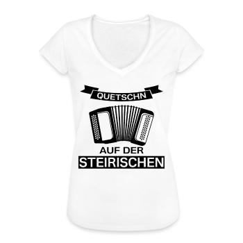 Harmonika ziehen quetschn steirische - Frauen Vintage T-Shirt - Weiß - Vorne - Danielle (179cm)
