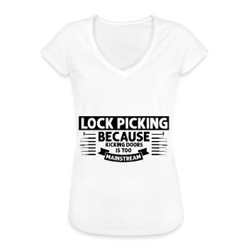 Lockpicking Türen Aufbrechen Schließtechniker - Frauen Vintage T-Shirt - Weiß - Vorne - Danielle (179cm)