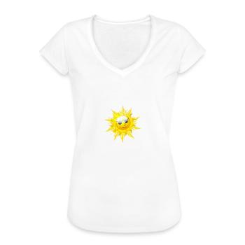 Sonne - Frauen Vintage T-Shirt - Weiß - Vorne