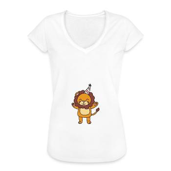 Löwe Niedlich Kinder - Frauen Vintage T-Shirt - Weiß - Vorne