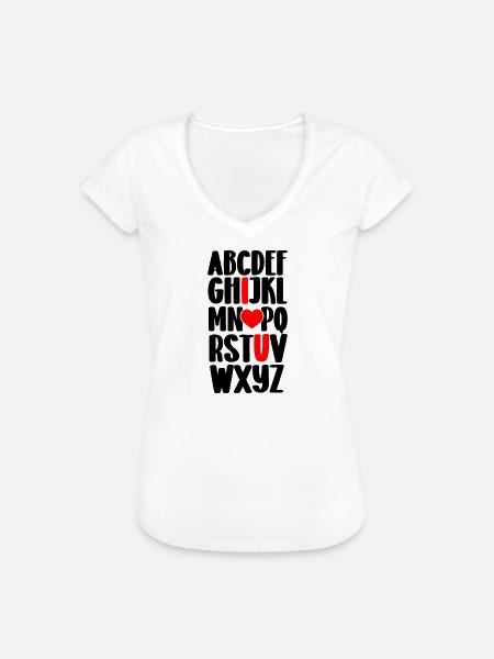 Alphabet, ich liebe dich - Frauen Vintage T-Shirt - Weiß