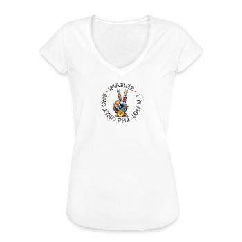 Imagine Serie - Frieden, Toleranz und Respekt. - Frauen Vintage T-Shirt - Weiß - Vorne