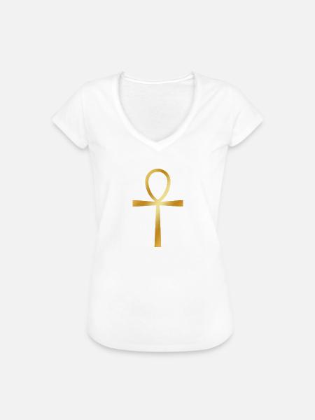 Ankh - Frauen Vintage T-Shirt - Weiß