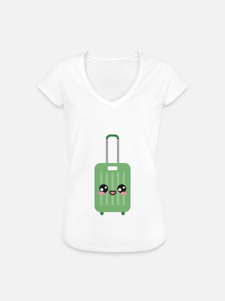 Gepäck Koffer Kawaii - Frauen Vintage T-Shirt - Weiß