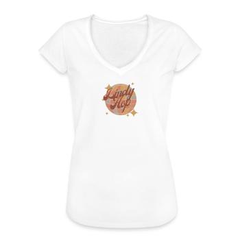 Lindy hop Tanz Retro Design in braun rot mit Disko - Frauen Vintage T-Shirt - Weiß - Vorne