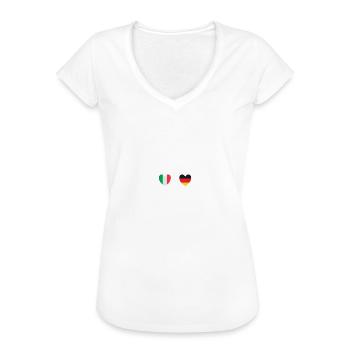 Italien und Deutschland Deutsche Fahne Flaggen - Frauen Vintage T-Shirt - Weiß - Vorne
