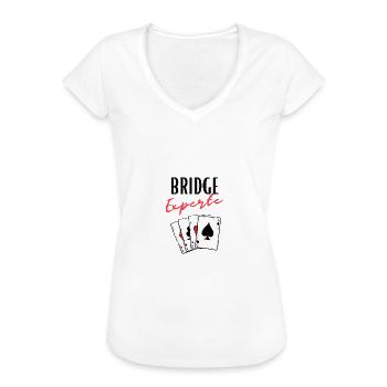 Bridge Experte - Frauen Vintage T-Shirt - Weiß - Vorne - Danielle (179cm)