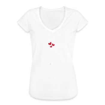 K-POP Liebe Herz Finger Mädchen - Frauen Vintage T-Shirt - Weiß - Vorne