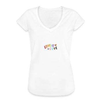 Love is Love - Frauen Vintage T-Shirt - Weiß - Vorne