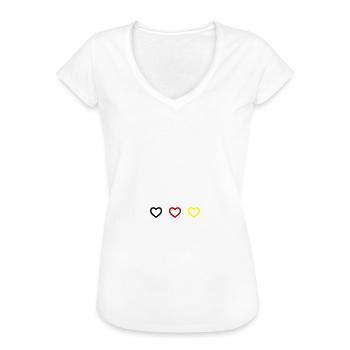 Herzen Deutschland - Frauen Vintage T-Shirt - Weiß - Vorne - Danielle (179cm)