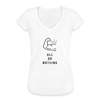All or Nothing - Women's Vintage T-Shirt - white - Front - Danielle (179cm)