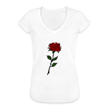 Rose - T-shirt vintage Femme - blanc - Devant - Danielle (179cm)
