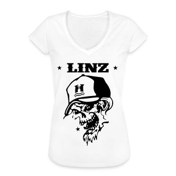 Linz - Frauen Vintage T-Shirt - Weiß - Vorne - Danielle (179cm)