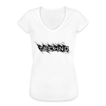 Techno - Frauen Vintage T-Shirt - Weiß - Vorne
