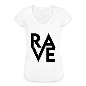 Rave Raver - Women's Vintage T-Shirt - white - Front - Danielle (179cm)