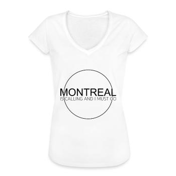 Dicton de Montréal - T-shirt vintage Femme - blanc - Devant - Danielle (179cm)