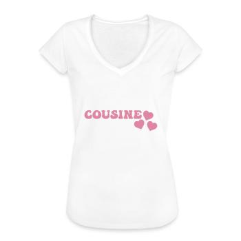 Cousin - T-shirt vintage Femme - blanc - Devant - Danielle (179cm)